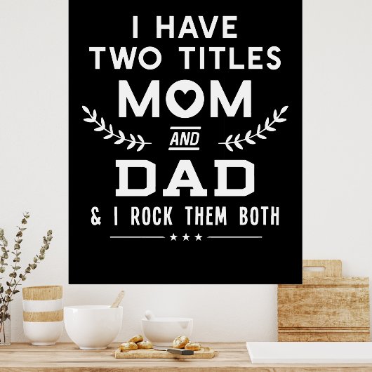 父の日 |父と母の2つのタイトル ポスター (キッチン)