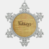 父の日，父の性質 スノーフレークピューターオーナメント (正面)