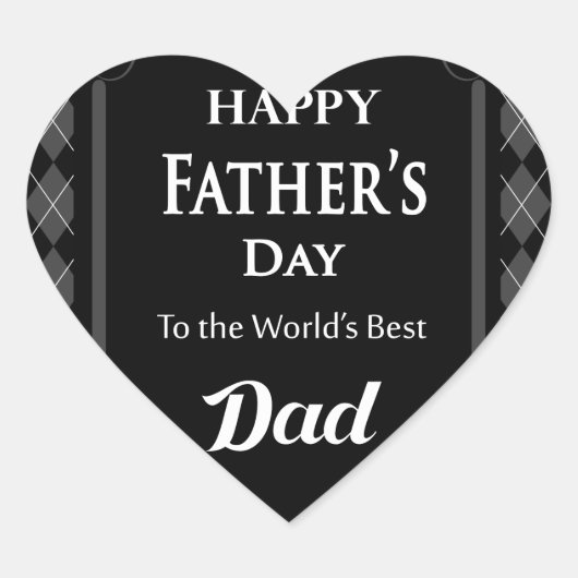 父の日 – 「父の日を幸せに」ブラック/グレー ハートシール (正面)