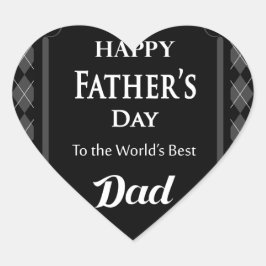 父の日 – 「父の日を幸せに」ブラック/グレー ハートシール