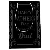 父の日 – 「父の日を幸せに」ブラック/グレー ミディアムペーパーバッグ (正面)