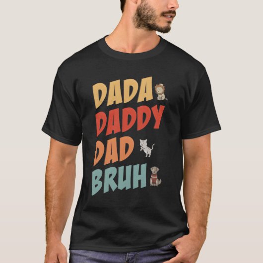 父の日 父の日 ダダ・ダディ・パパ・ブルー Tシャツ (正面)