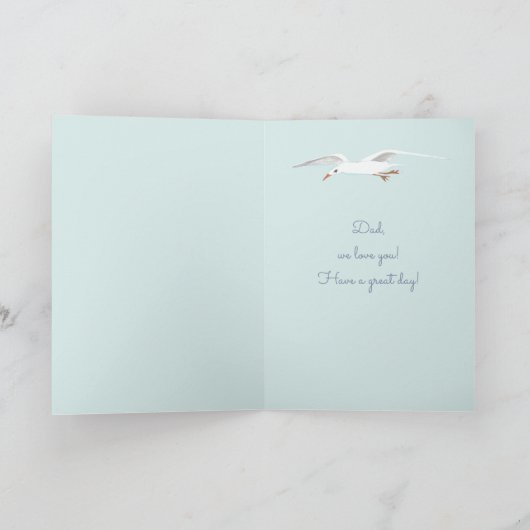 父の日、犬と一緒に船に乗って赤髭の船長を カード (内部)