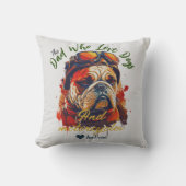 父の日，犬のパパ，オートバイ，シンプルモダン クッション (正面)