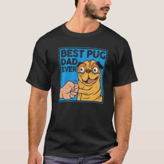 父の日 犬の父 ペットのオーナー レトロ パグパパ最高  Tシャツ