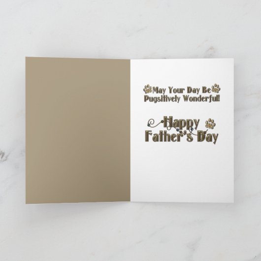父の日 – 石の前足 – Pug カード (内部)