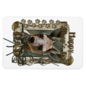 父の日 – 石の足 – カンガルー マグネット (横)