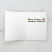 父の日 – 石の足 – ブルフランスのドッグ – ティール(緑がかった色) カード (内部)