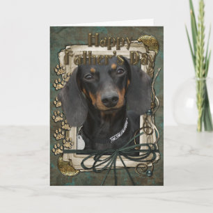 父の日 – 石の足 – Dachshund - Winston カード
