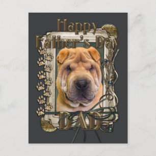 父の日 – 石の足 – Shar Pei ポストカード