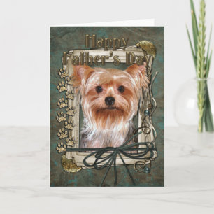 父の日 – 石の足 – Yorkshire Terrier カード