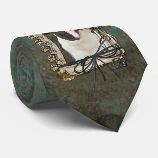 父の日-石造りの足-ボストンテリア ネクタイ (ロール)