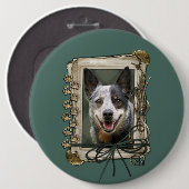 父の日-石造りの足-牛犬 缶バッジ (正面&裏面)