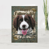 父の日-石造りの足-英国のスプリンガースパニエル カード (正面)