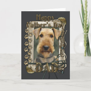 父の日-石造りの足- Airedale カード