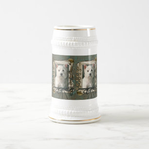 父の日-石造りの足- Westie ビールジョッキ
