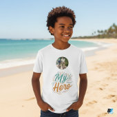 父の日 |私のヒーロー |写真とパパ Tシャツ