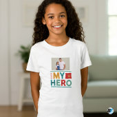 父の日 |私のヒーロー |写真とパパ Tシャツ