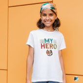 父の日 |私のヒーロー |写真とパパ Tシャツ