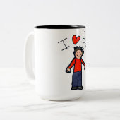 父の日"私は愛のパパ"2トンのマグカップ。 ツートーンマグカップ (正面左)