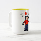 父の日"私は愛のパパ"2トンのマグカップ。ツートーン ツートーンマグカップ (正面左)