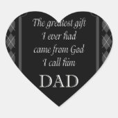 父の日 – 誕生日「もっとも偉大ギフトI」 ハートシール (正面)