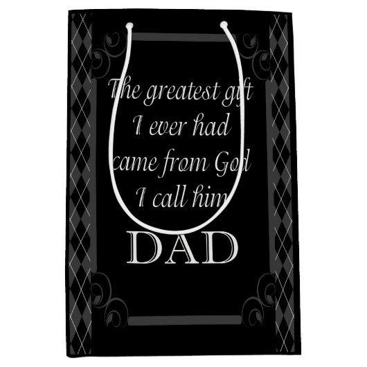 父の日 – 誕生日「もっとも偉大ギフトI」 ミディアムペーパーバッグ (正面)