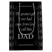 父の日 – 誕生日「もっとも偉大ギフトI」 ミディアムペーパーバッグ (裏面)