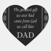 父の日 – 誕生日「もっとも偉大ギフトWe」 ハートシール (正面)