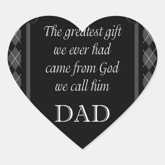 父の日 – 誕生日「もっとも偉大ギフトWe」 ハートシール (正面)