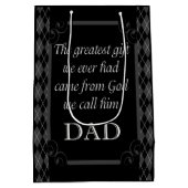 父の日 – 誕生日「もっとも偉大ギフトWe」 ミディアムペーパーバッグ (裏面)