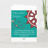 父の日-赤いスプロケットによるカエル カード (裏面)