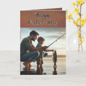 父の日 / 釣りをするパパの休日 カード (黄色い花)