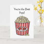 父の日 | 面白いポップコーンの駒 カード (黄色い花)