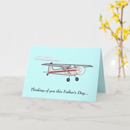 父の日：飛行機 カード (黄色い花)