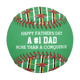 父の日#1ナンバー1パパドミニカ国旗 野球ボール