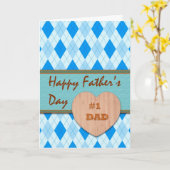 父の日#1パパアーガイルデザイン カード (黄色い花)