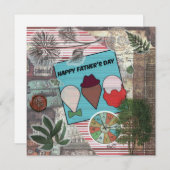 父の日/1枚の平手グリーティングカード (正面/裏面)