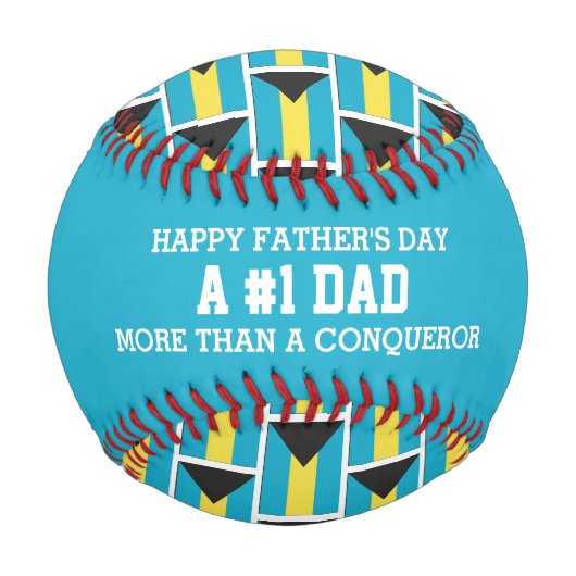 父の日#1番号1パパバハマ国旗 野球ボール (正面)
