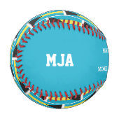 父の日#1番号1パパバハマ国旗 野球ボール (正面左)