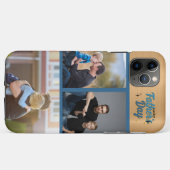 父の日!3枚の写真コラージュ ゴールドブルーのトレンド Case-Mate iPhoneケース (裏面(横))