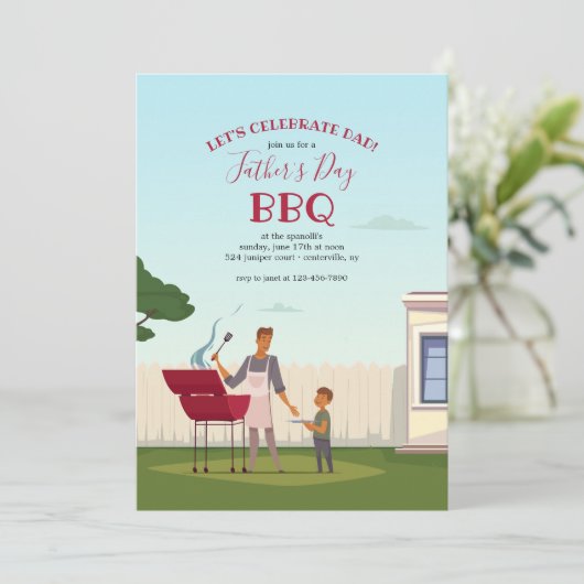 父の日 BBQ 招待状 (スタンド正面)