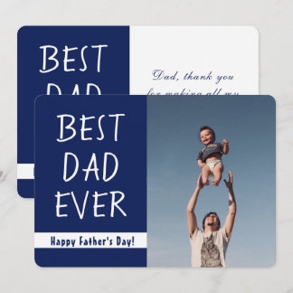 父の日 BEST DAD EVER カスタムフォト サンキューカード