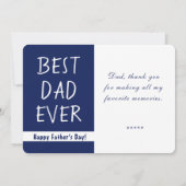 父の日 BEST DAD EVER カスタムフォト サンキューカード (裏面)