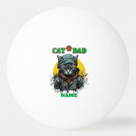 父の日 – CATパパ。編集可能な名前/メッセージ 卓球ボール