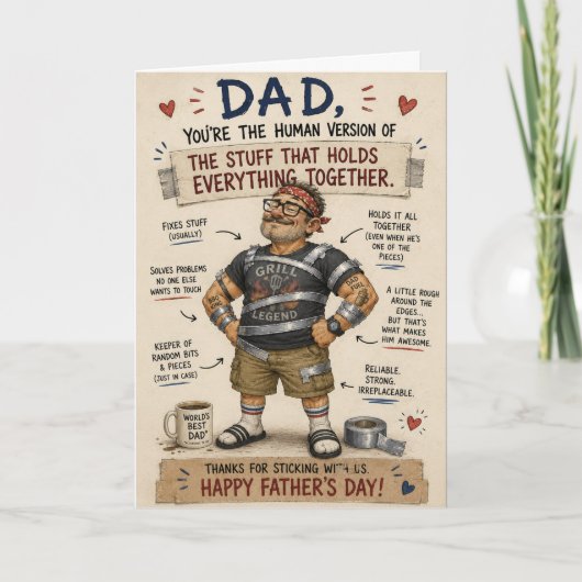 父の日 Dad Fixes Everything カード (正面)