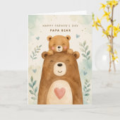 父の日 Daddy Bear and Little Bear カード (黄色い花)