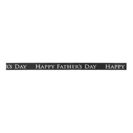 父の日"Happy Father's Day" in White on Blk サテンリボン