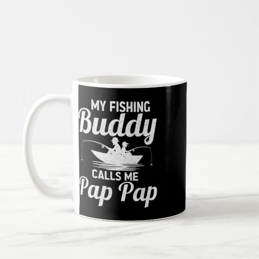父の日 Pap Pap と呼ぶ釣り仲間たち F コーヒーマグカップ (左)
