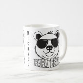父の日 | PaPaベア |白黒 |名前 マグカップ (正面右)